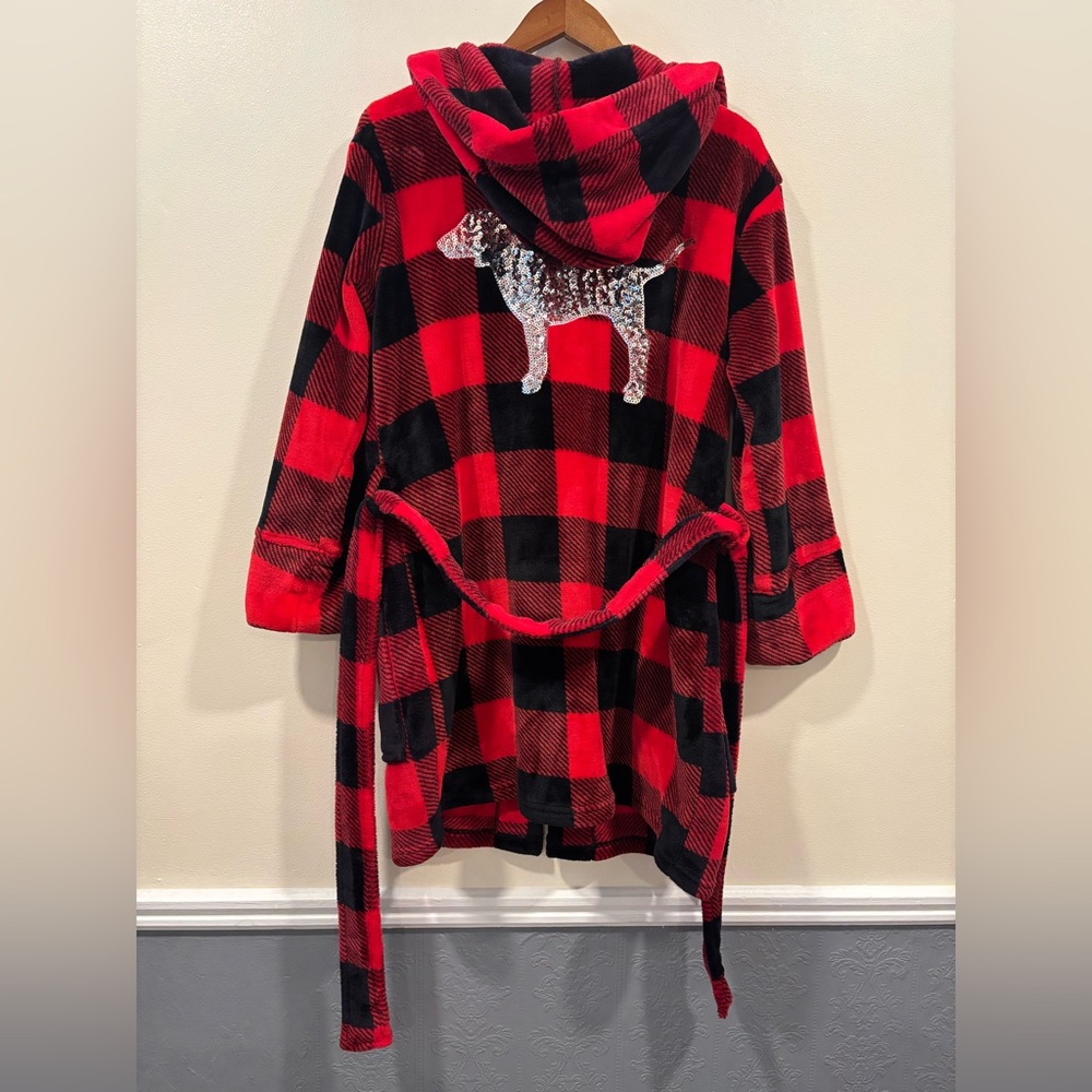 PINK Victoria's Secret Red and Black Plaid robe - Picture 2 of 4